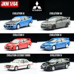 1/64 Mitsubishi Lancer Evolution EVO Family JDM Initial D Toy Car Model JKM 1:64 Free Wheels Diecast Metal Alloy Collection Gift