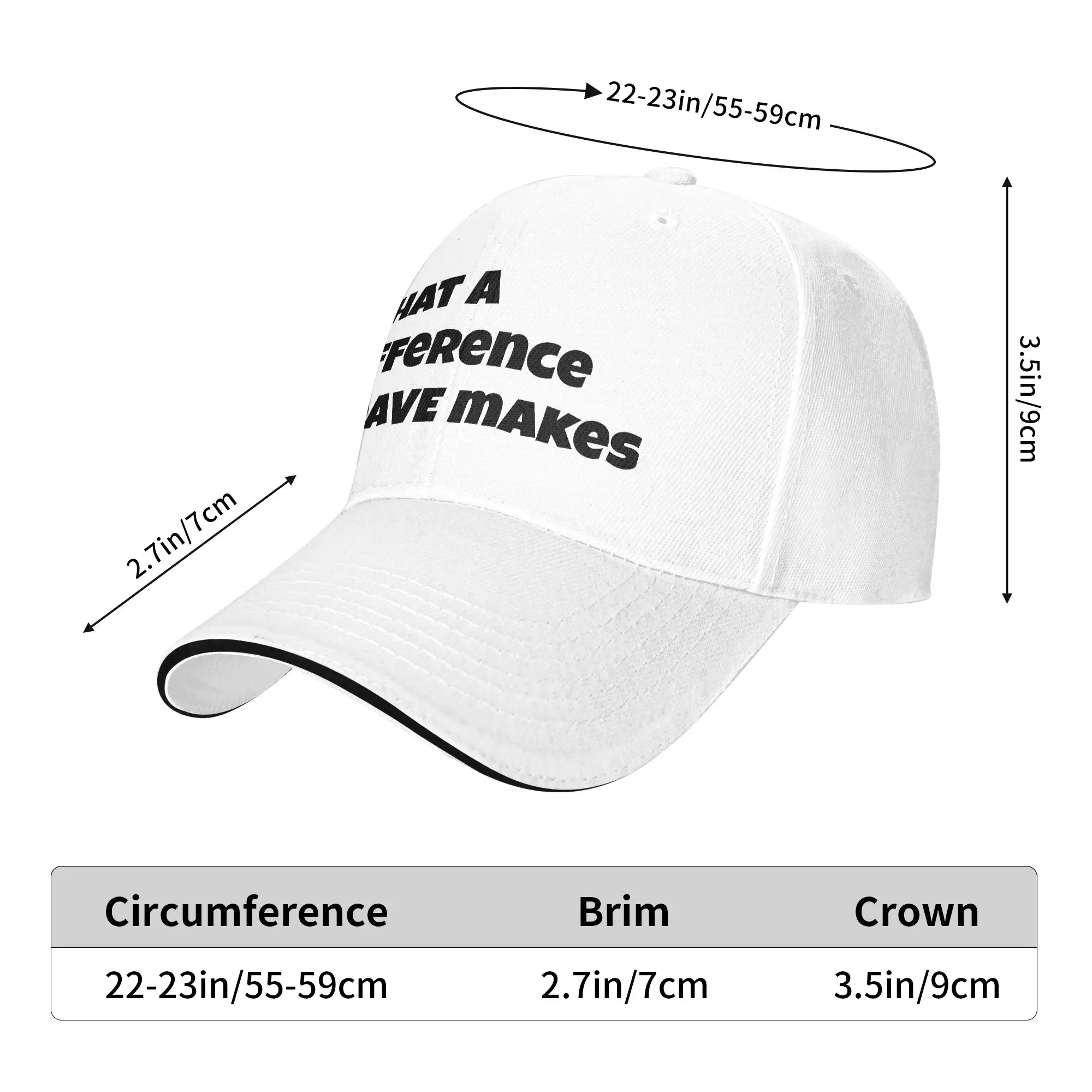 What A Difference A Dave Makes Baseball Cap  y2k Cool Trucker Hat Summer Unisex-Teens Hiking Fishing Snapback Cap
