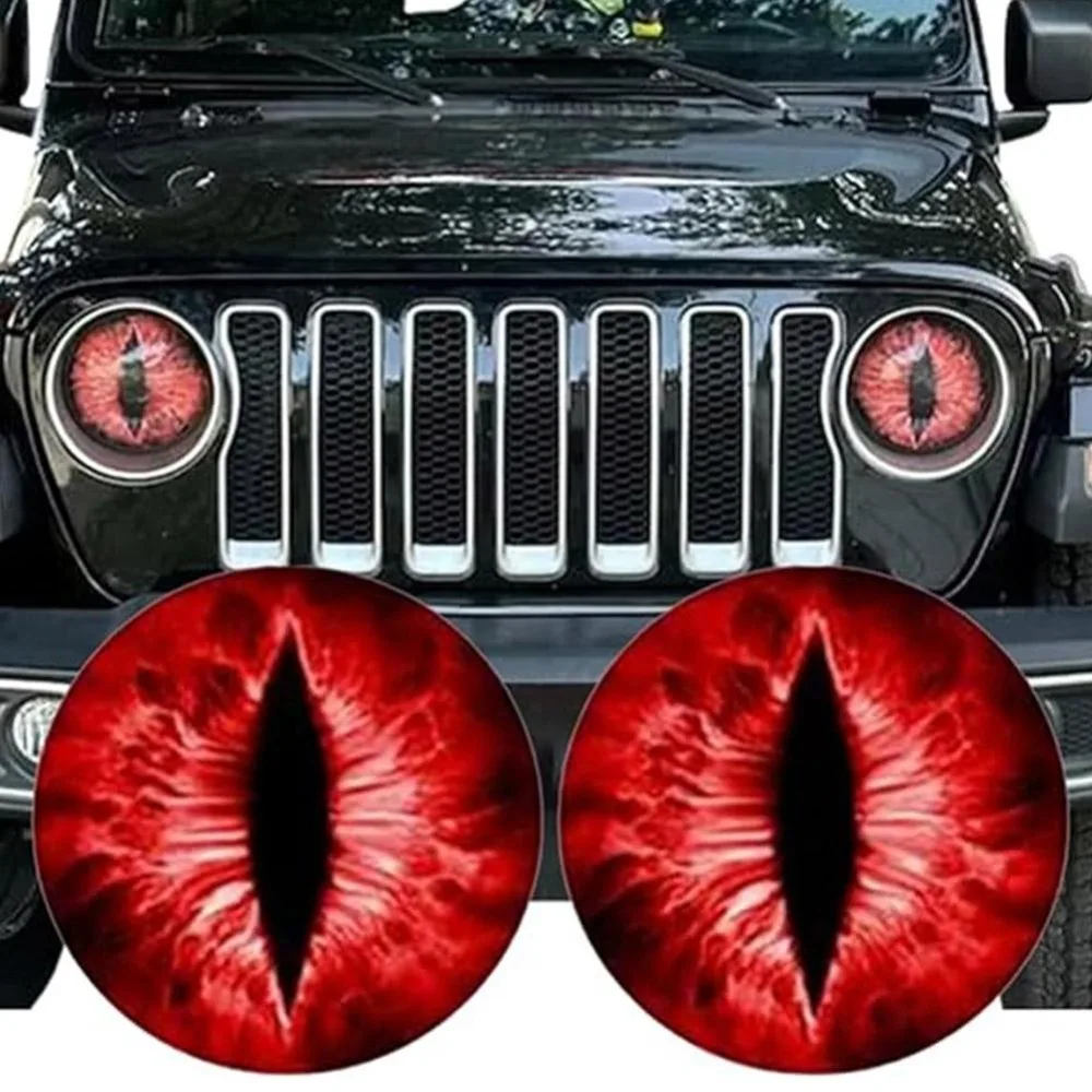 Bumper Decoration Beast Eyes Decals New Jeep Headlights Round Eye Decal Stickers Headlight Decal 1 Pair Headlight Decals Car