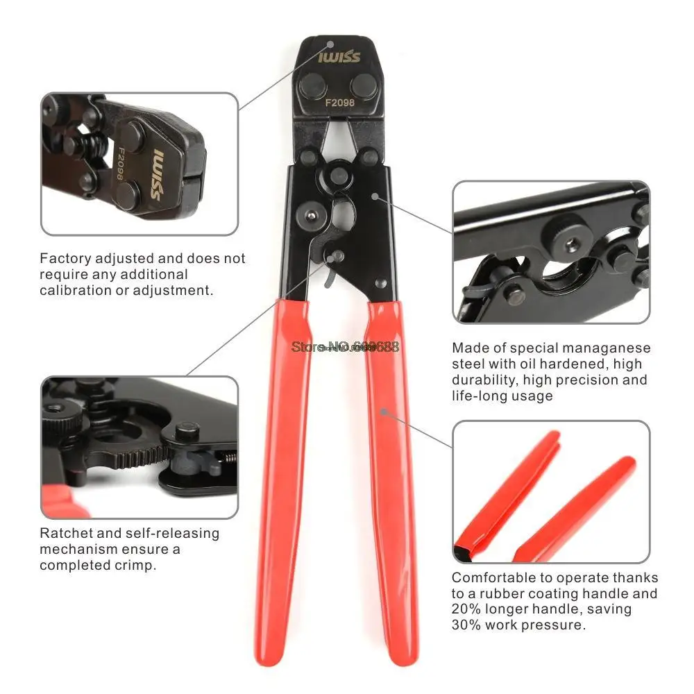 IWISS PEX Cinch Clamp Tool for Fastening Stainless Clamps from 3/8-Inch to 1-Inch with Calibration Gauge Suits ASTM F2098