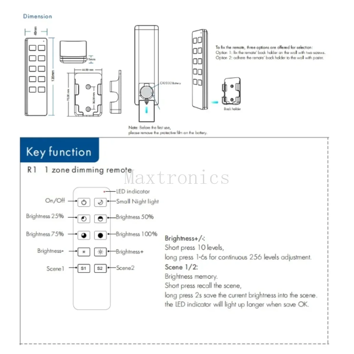S1-B(WZ) Tuya ZigBee LED Dimmer AC Triac Dimmer 2.4G nirkabel RF pengendali jarak jauh tombol tekan pintar Dimmer R1 R6 R11 untuk Strip LED