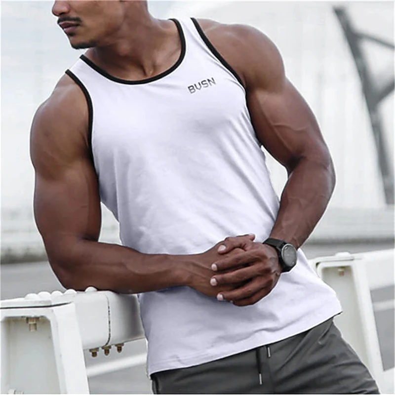 Summer Daily Trend Men's Tank Tops Outdoor Sports Running Fitness Crew Neck Sleeveless T-shirt Urban Street  Men Clothing Vest