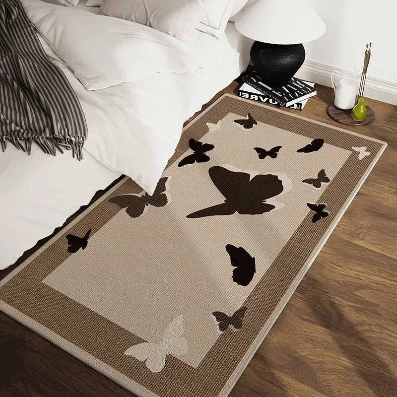 

French Butterfly Bedside Carpet Bedroom Thickened Living Room Large Area Master Bedroom Carpets Anti Slip High Level Rug 러그