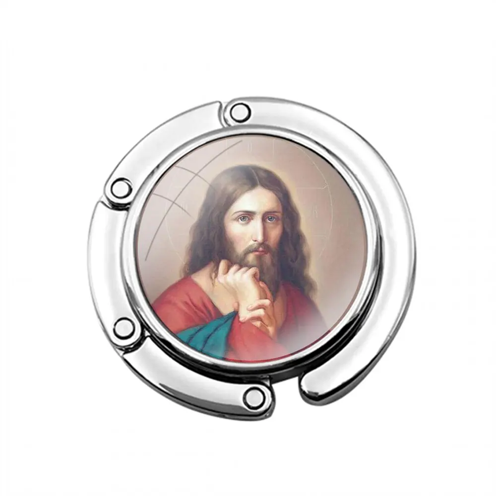 Jesus Christ God bless you Customer Foldable Purse Hook for Women's Table Handbag Storage Folding Decor Table Hook