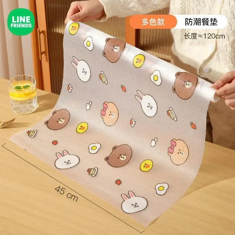 Line Friends Oil-proof Drawer Mats Waterproof and Moisture-proof Placemats for CabinetsAnti-mold Sticker Mats for Kitchen Cabine