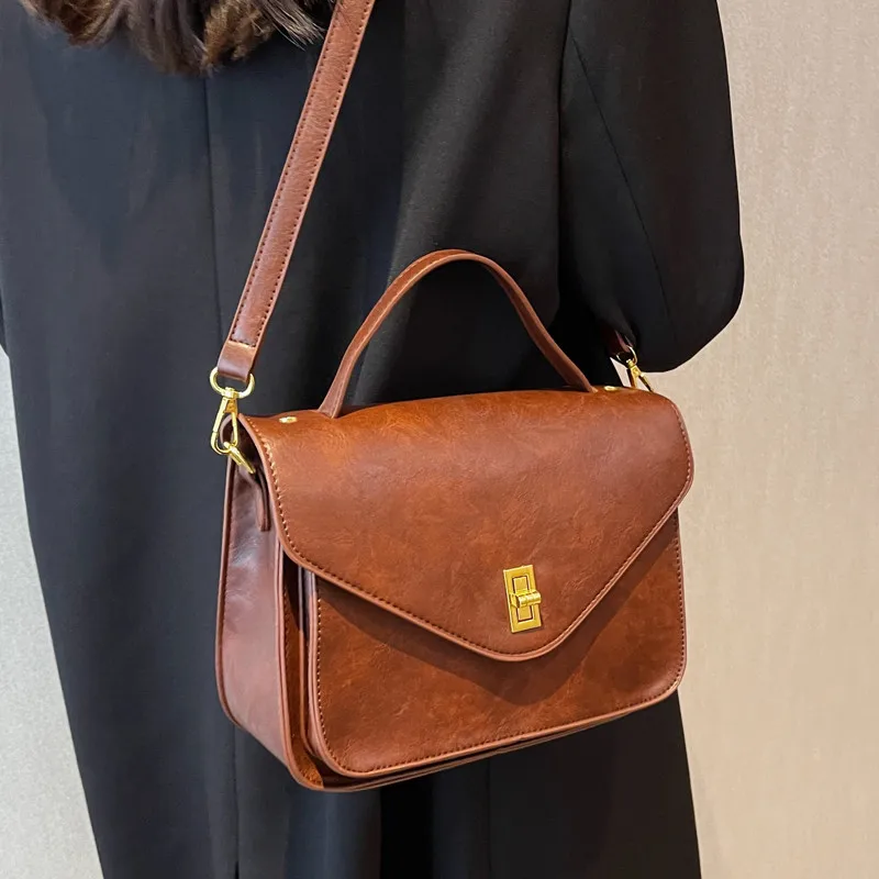 Vintage Women messenger bags design PU leather ladies Handbag female Shoulder Crossbody bags female big totes Elegant briefcase