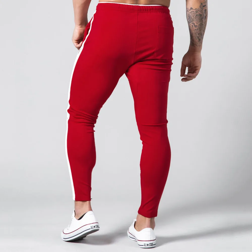 Red Joggers Workout Cotton Sportswear Trousers Autumn Male Gym Fitness Crossfit Trackpants Sweatpants Men Skinny Casual Pants