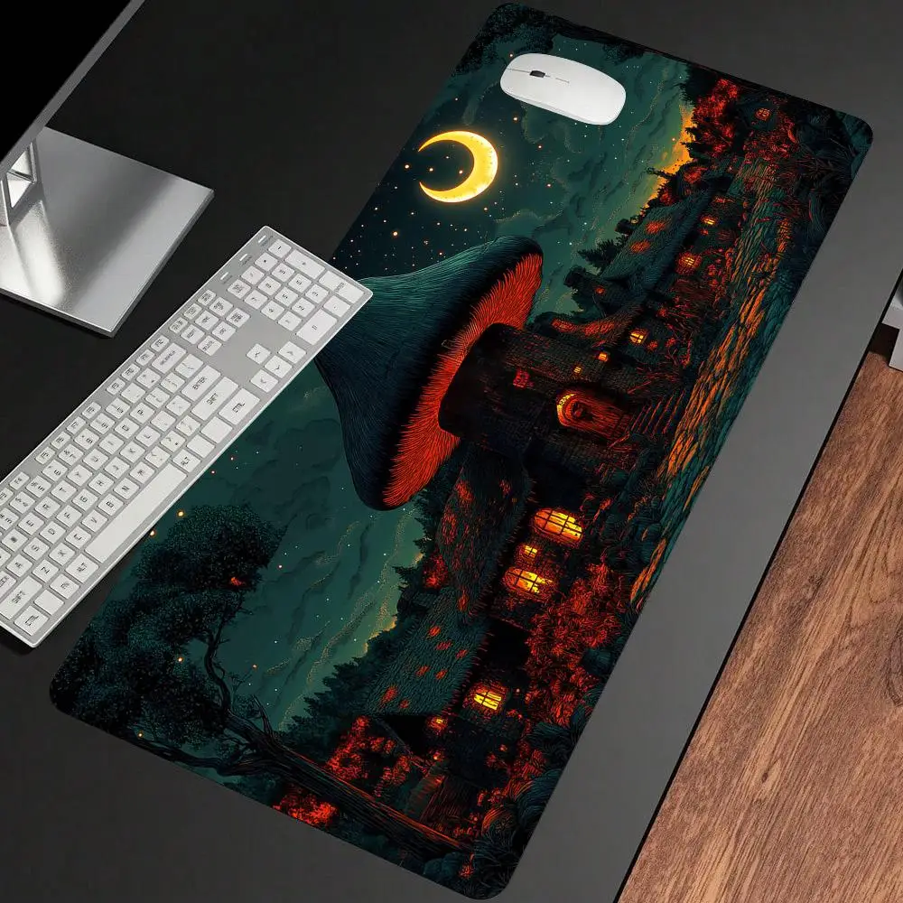Mushroom Hut anime Muismat bureaumat gamingmatten XXL muismat gamer pc accessoires rubber antislip geschikt voor werk en spel