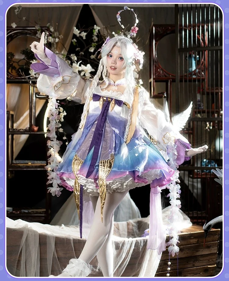 Disfraz de Cosplay de Dolia de Honor of Kings, Serie Shan Hai Jing de Sirena Perla, Vestido Degradado Rosa para Mujer para Halloween y Carnaval