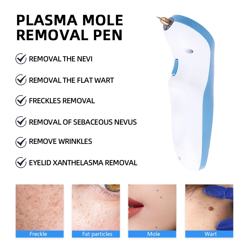 4 Levels Plasma Salon Pen Black Dots Vacuum Cleaner Freckle Removal Machine Skin Mole Dark Spot Face Wart Tag Tattoo Remover New