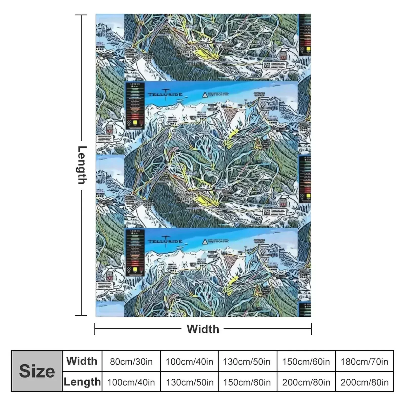 Telluride Trail Map Throw Blanket Plaid Blankets For Baby Sofa Throw Decoratives Blankets