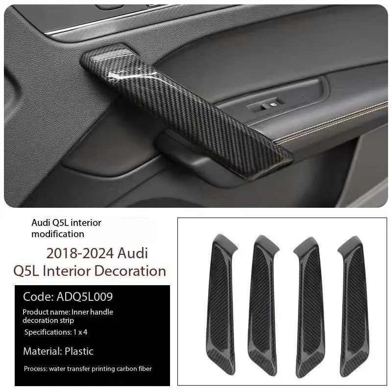 

Carbon Fiber Interior Door Handle Cover Accessories For 2018-2024 Audi Q5 Sportback SQ5 2023 2022 2021 2020 2019 2018