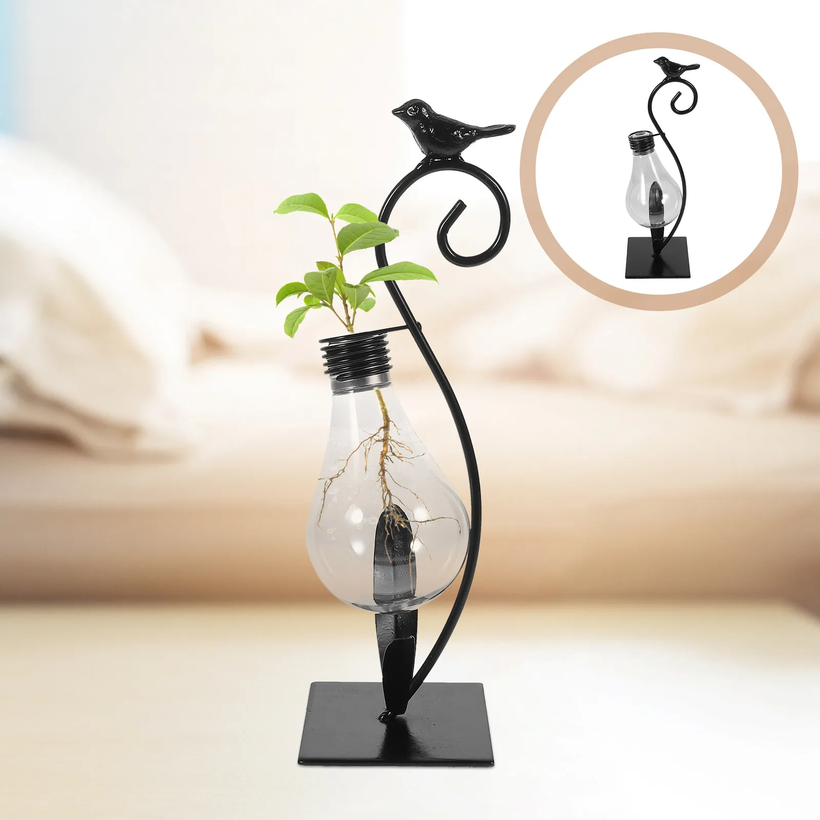 

1Set Iron Hanging Stand Modern Minimalist Metal Plant Bracket for Glass Vase Dome Terrarium Hydroponic Display Home Garden