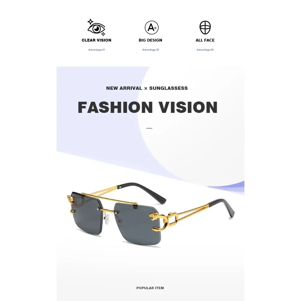 أزياء بدون شفة مربع جسر مزدوج نظارات شمسية خمر النساء الرجال النظارات الشمسية UV400