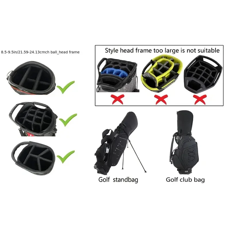 واقي غطاء غبار حقيبة الجولف لكرات الجولف 8.5-9.5، مادة قماش أكسفورد، أسود، غطاء واقي لحقائب الجولف، ملحقات الجولف #5