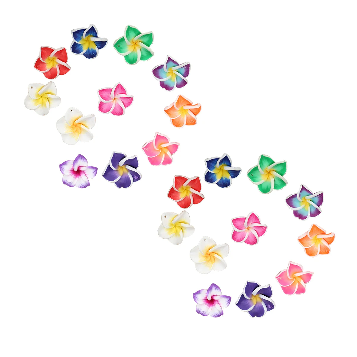 

50 Pcs Polymer Clay Plumeria Flower Decorations for Phone Case Bridesmaid DIY Beads Spacer Roses Party Accessories Craft