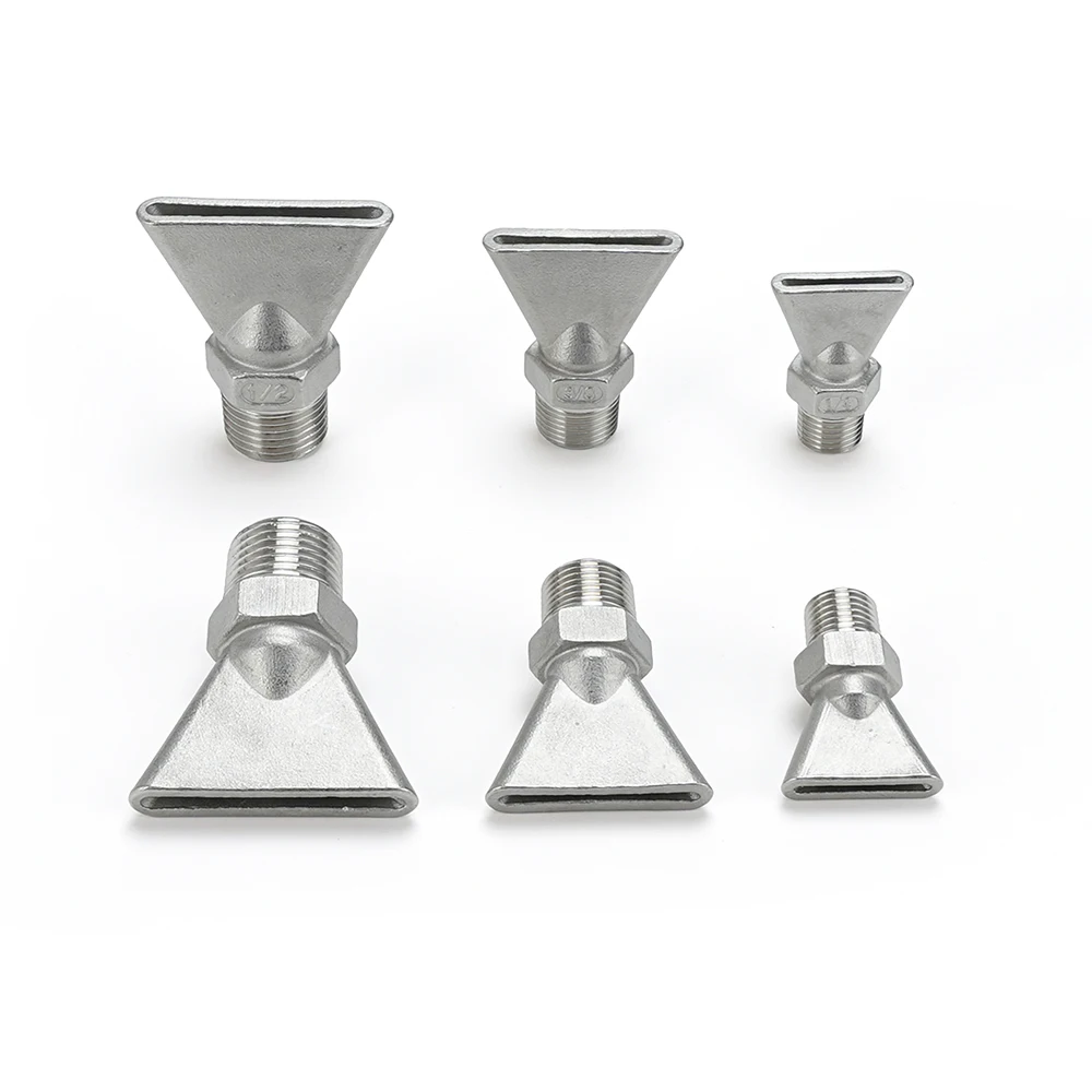 Stainless Steel Duckbill Air Nozzle Flat Fan Blowing Nozzle For Industrial Workpiece Drying Conveyor Line Dust Blowing Cleaning