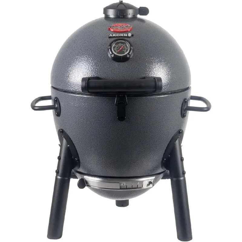 

Charcoal Grill and Smoker with Cast Iron Grates and Locking Lid with 155 Cooking Square Inches in Ash, Model E86714