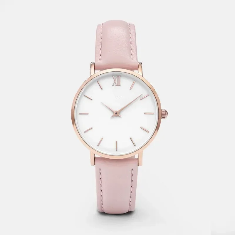 Fashion Women\'s Watch Minimalism Watches for Women Leather Band Quartz Wristwatches New Casual Ladies Watches Relojes Para Mujer