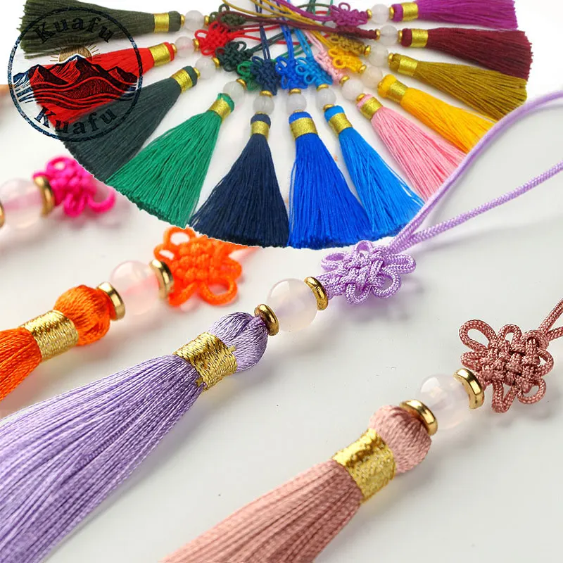5/10/20 Stück Quasten, chinesischer Knoten, Seidenquaste, handgewebter Perlenanhänger, Fransen für DIY-Bastelarbeiten, Geschenk, Schmuckherstellung, Lesezeichen, Dekoration – Detail 1