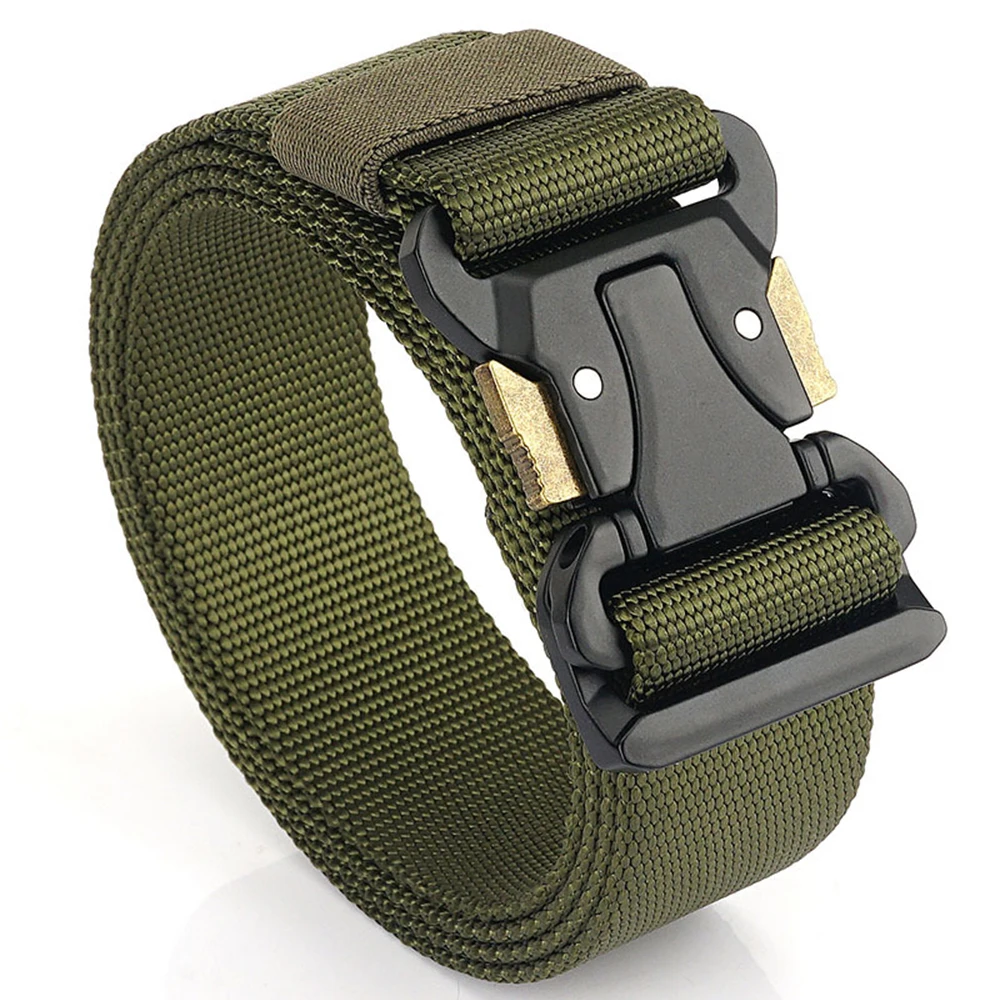 XUHU Army Style Combat Belts Quick Release Tactical Belt Fashion Men Military Canvas Waistband Outdoor Hunting Hiking Tools