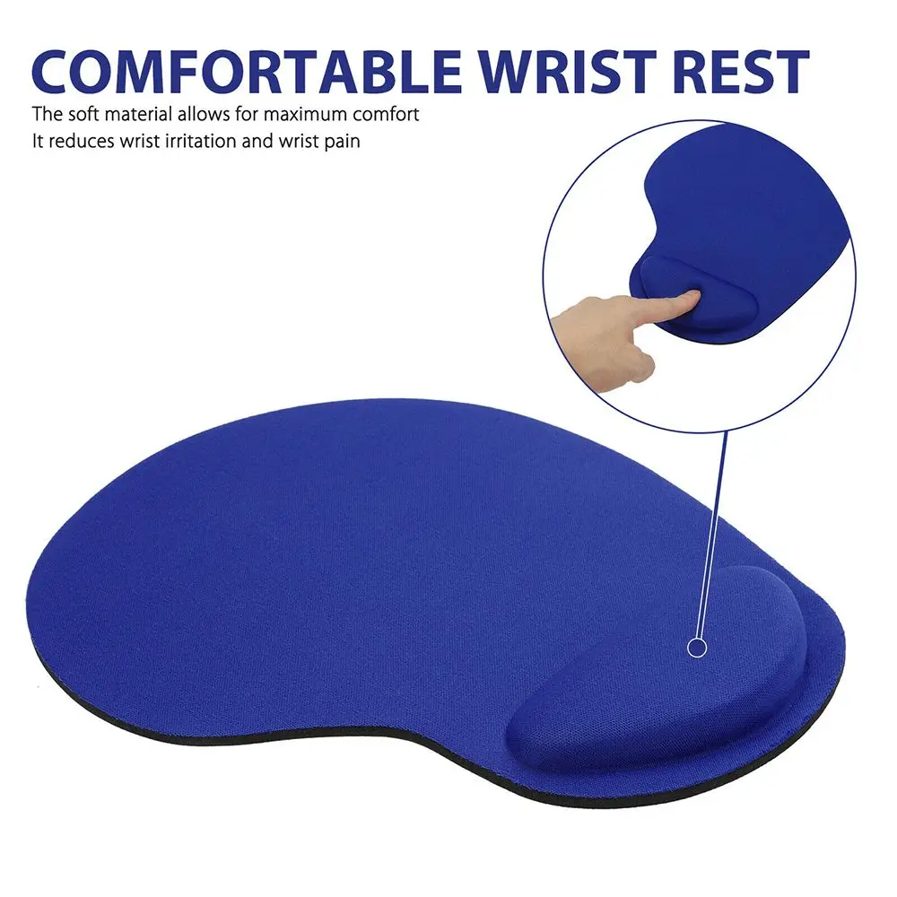 Tappetino per mouse con supporto per polso in spugna antiscivolo ergonomico per ufficio domestico per PC portatile