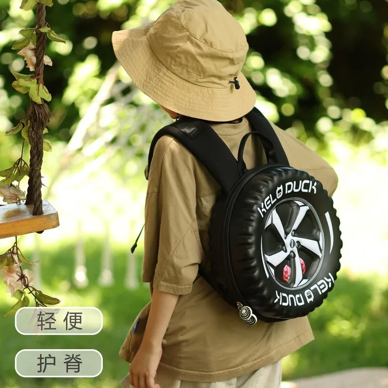 

New Car Tire Bag Cartoon Cartoon Around Easy To Carry Car Bag Backpack Cospaly Props Tire Children Backpack Gift