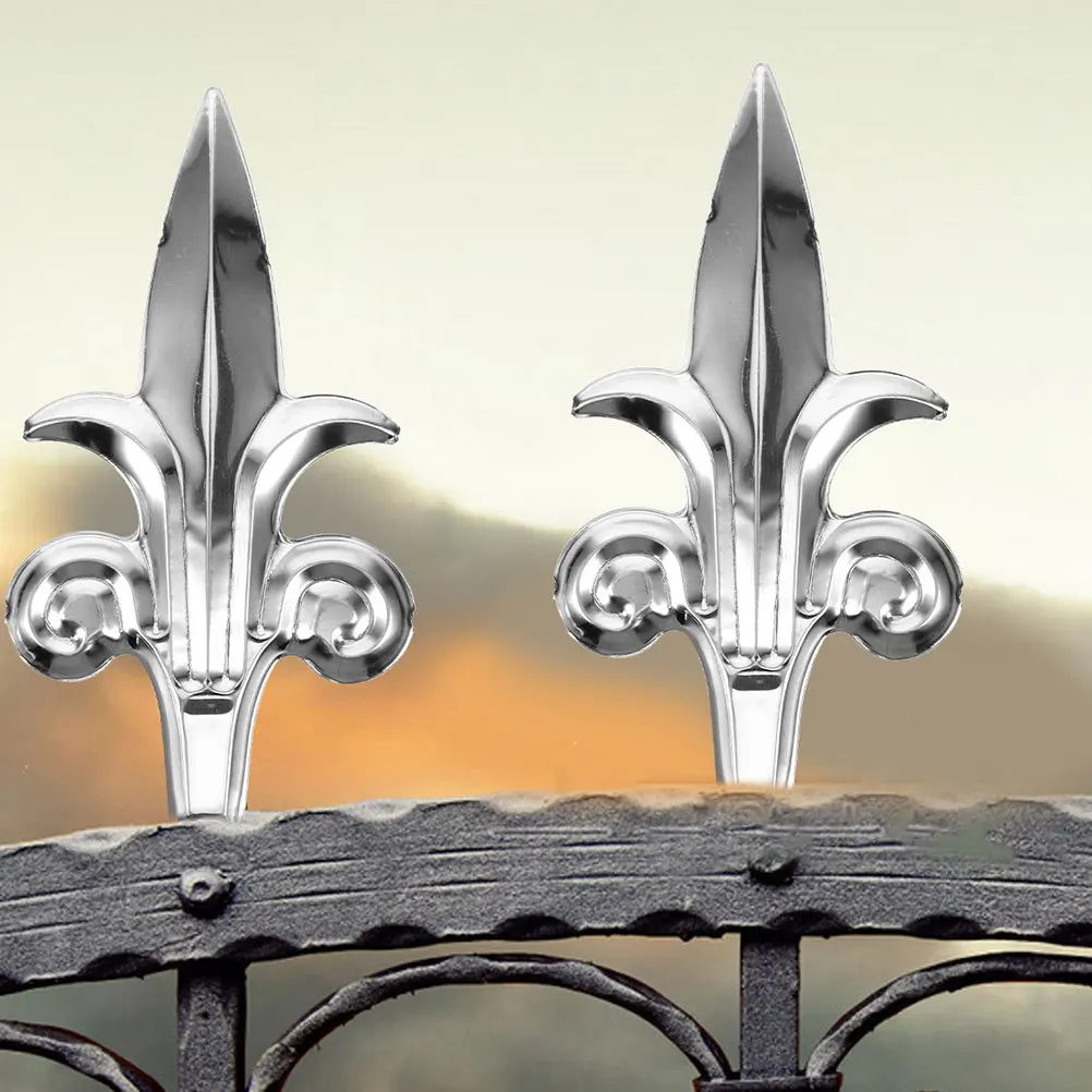 2 قطعة سياج نهائي وأشار توبر الفولاذ المقاوم للصدأ حديقة الزينة غير قابل للصدأ بوابة آخر قبعات في الهواء الطلق ساحة الحديقة حلية