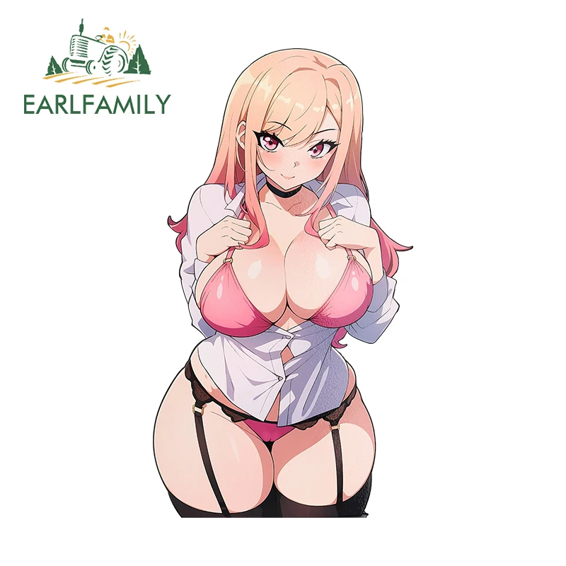 

EARLFAMILY для хентай, груди, Китагава Марин, автомобильные наклейки, индивидуальные аниме-девушки, зеркальные наклейки заднего вида, водонепроницаемые автомобильные товары