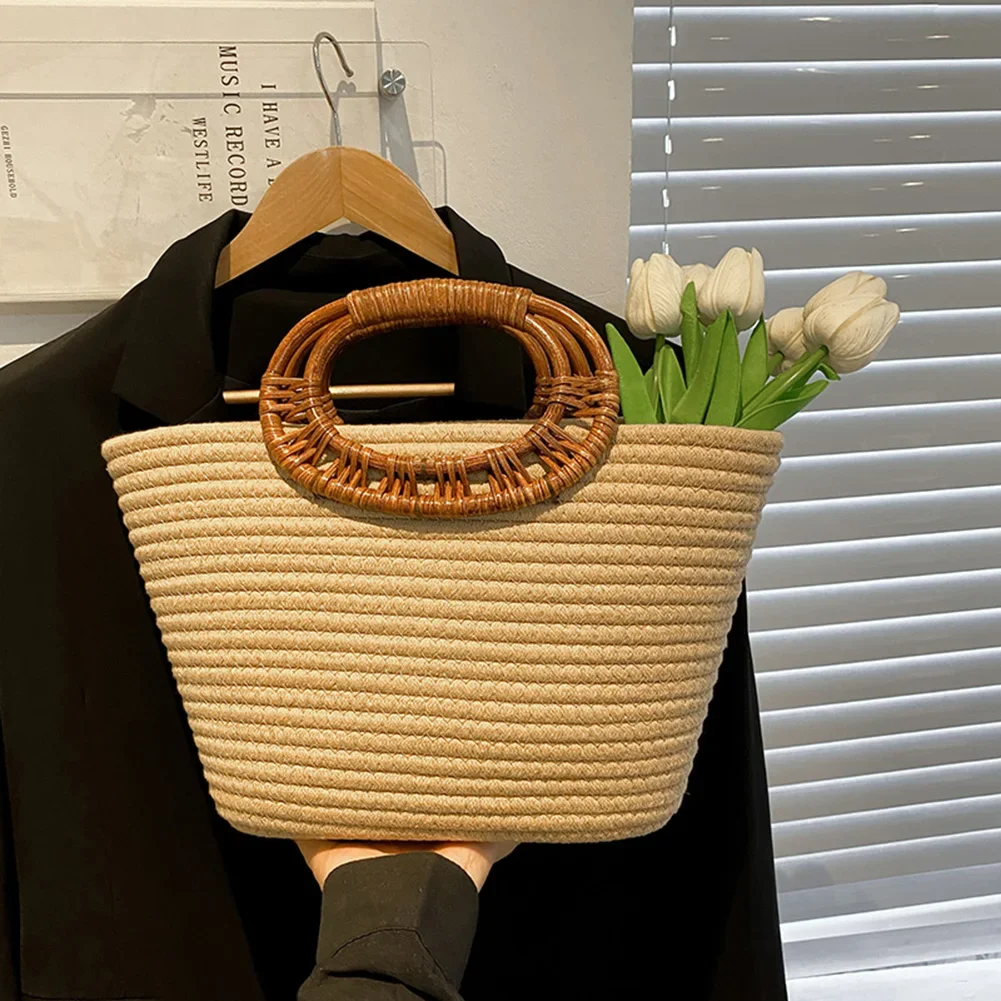 Tote Bag for Women Large Straw Beach Bag Summer Woven Tote Bags Raffia Boho Straw Handbag Purse Fashion Basket Bucket Bag 2024