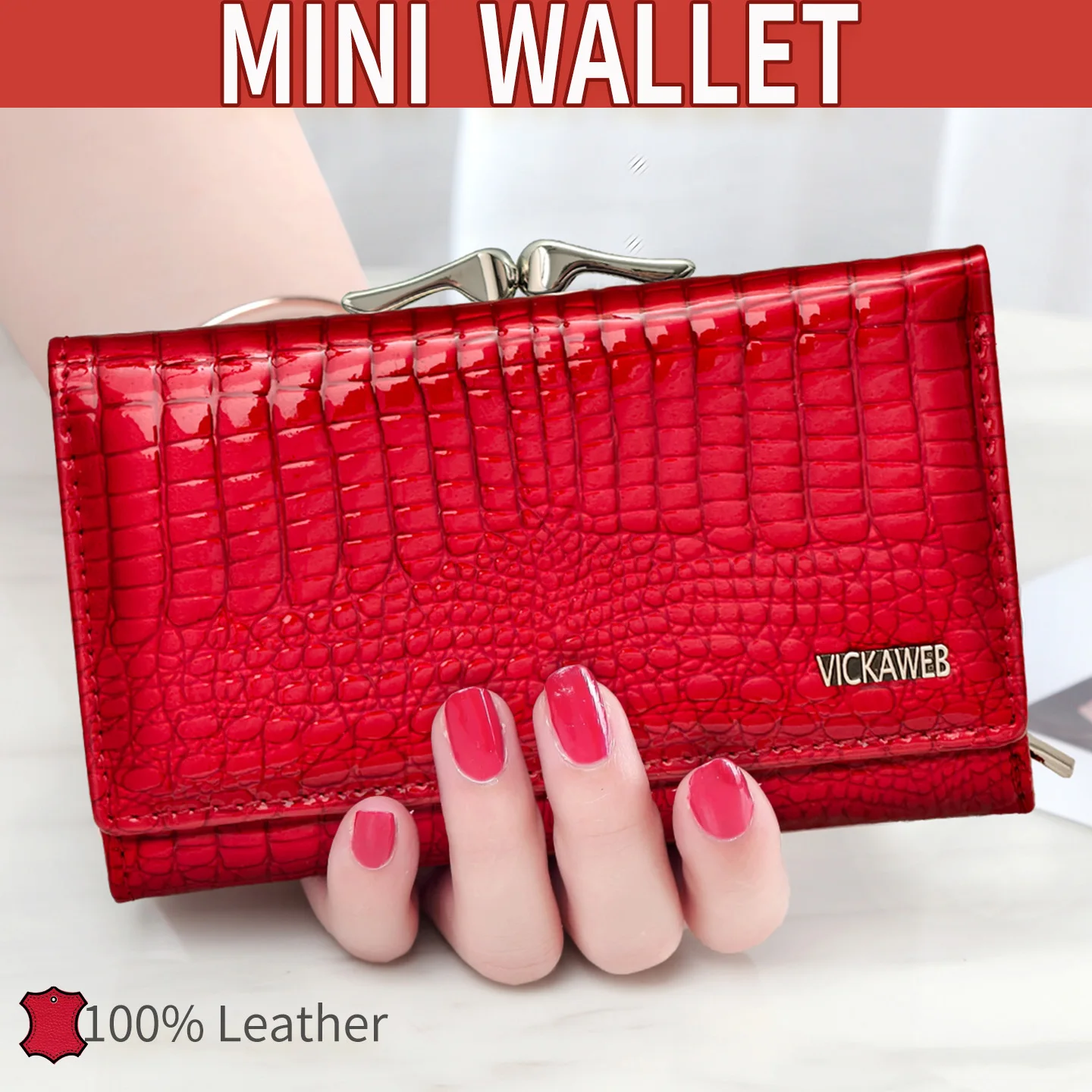 Women Wallet Small Short Genuine Leather Wallet Female Alligator Hasp Coin Purse Women Purses Mini Womens Wallets And Purses