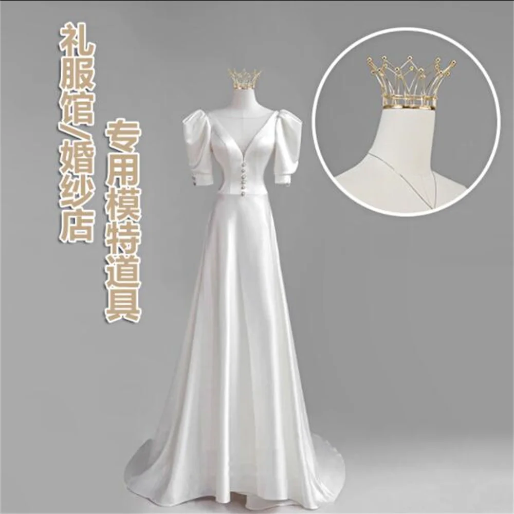 

Fashion Full Female Art Cltoh Sewing Head Mannequins Body Wedding Shop Cheongsam Show Dress Model Women Can Adjustable Rack E150