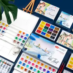 White Nights Transparent Solid Watercolor Paint Conem Sonnet Student/Artist/Metallic Water Color For Painting Art Supplies