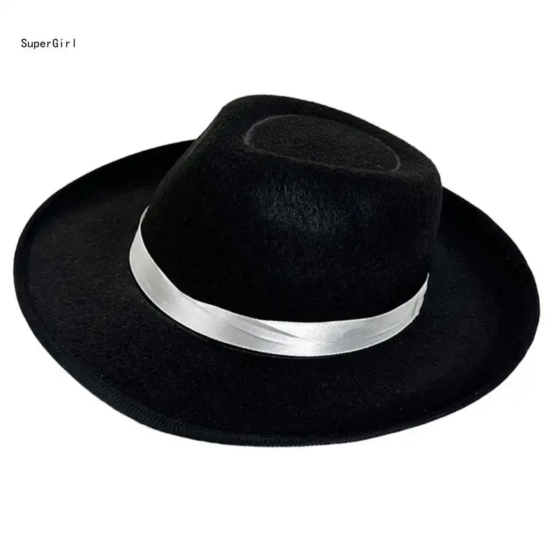 Popular Jazzy Hat Adult Roleplay Panama Hat Party Headwear Halloween Costume Hat J78E