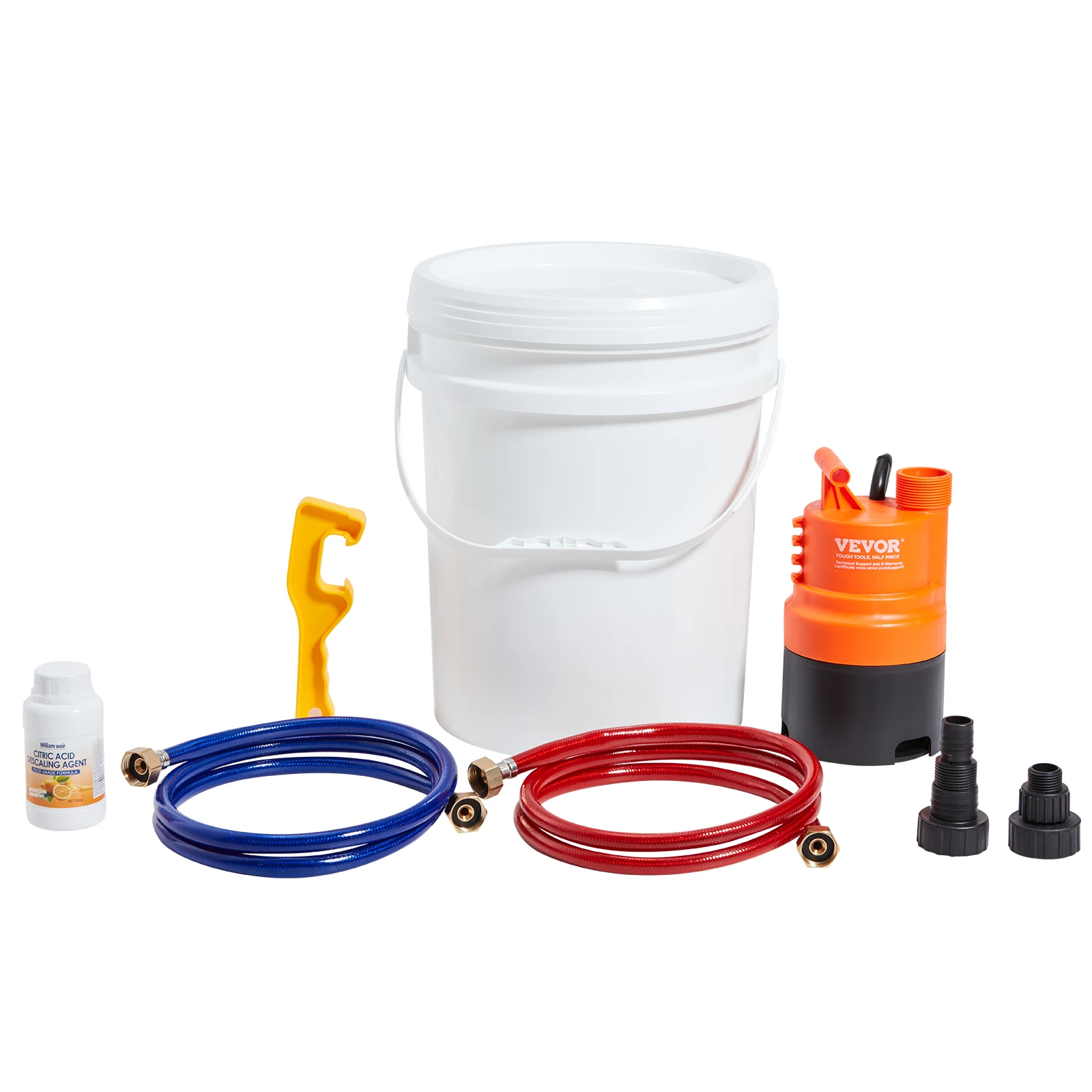 Tankless Water Heater Flushing Kit with Pump and Accessories