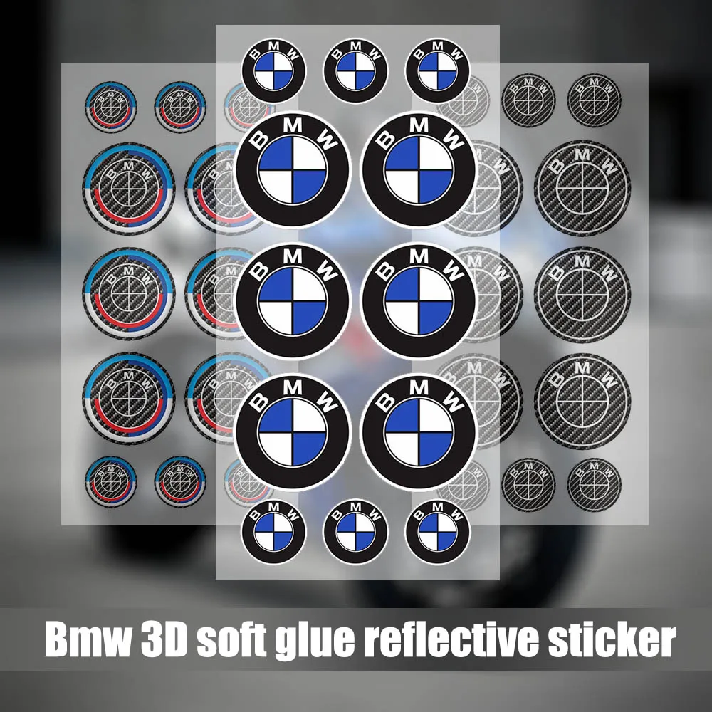 BMW 3D Car Logo Soft Rubber Imitation Carbon Fiber Sticker Waterproof Suitable for S1000 RR‎R1250 GS Motorcycle Soft Sticker