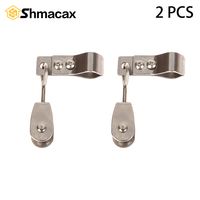 2pcs Heavy Duty 304 Stainless Steel Pulley & Clamps For Shade Sail Installation Outdoor Garden Sun Shade Pipe Clips Hardware