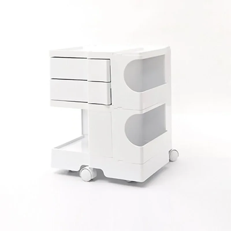 Nordic Bedside Tables for Bedroom Bed Side Table Rotary Storage Plastic Creative Table Mobile Table with Wheels Drawer Furniture