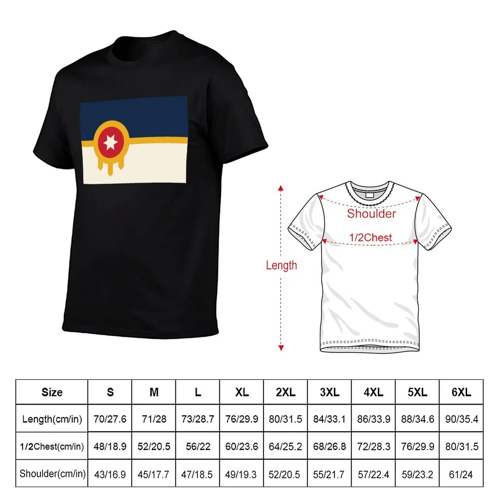 Flag of Tulsa T-Shirt Casual Loose Fit Summer Tee Shirt