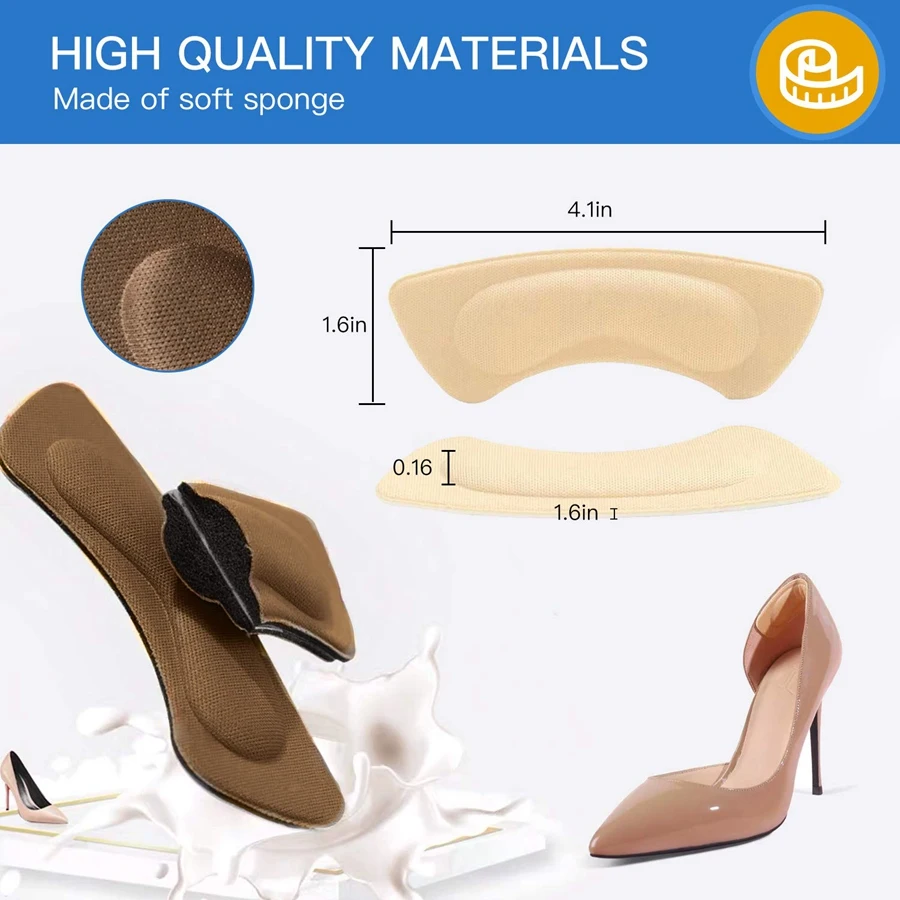 16 PCS Anti-Slip Stick Pad for Shoes, Upgraded Non-Slip Shoes Pads & Heel Cushion Pads, Keep High Heels/Shoes From Slipping and