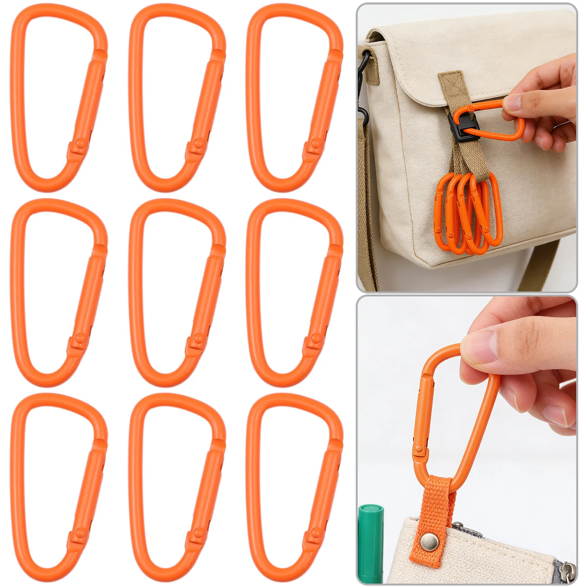 

5/10/20pcs/Lot 46x24mm D Carabiner Hook Orange Zinc Alloy Keychain Snap Clip Hooks for Making Jewelry Connector DIY Findings