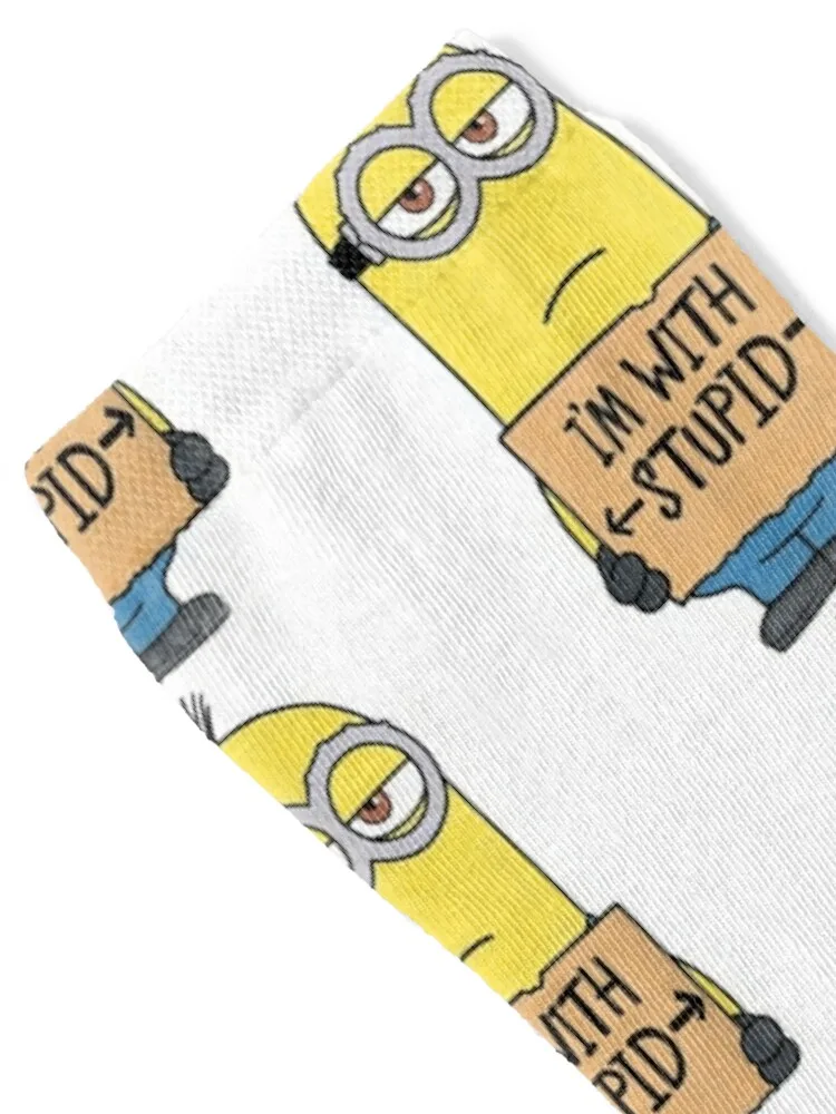 Minions I'm Stupid Socks designer halloween Socks Man Women's