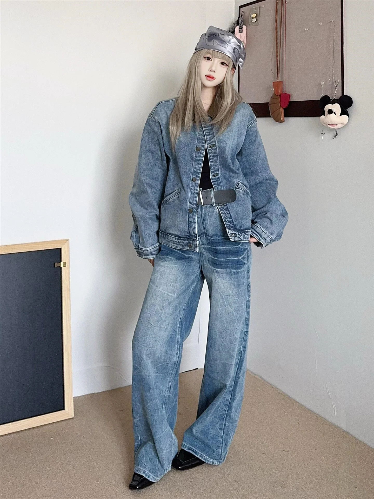 

Американские винтажные джинсы с широкими штанинами, свободного кроя, с низкой посадкой, для высоких женщин, повседневные, из хлопка