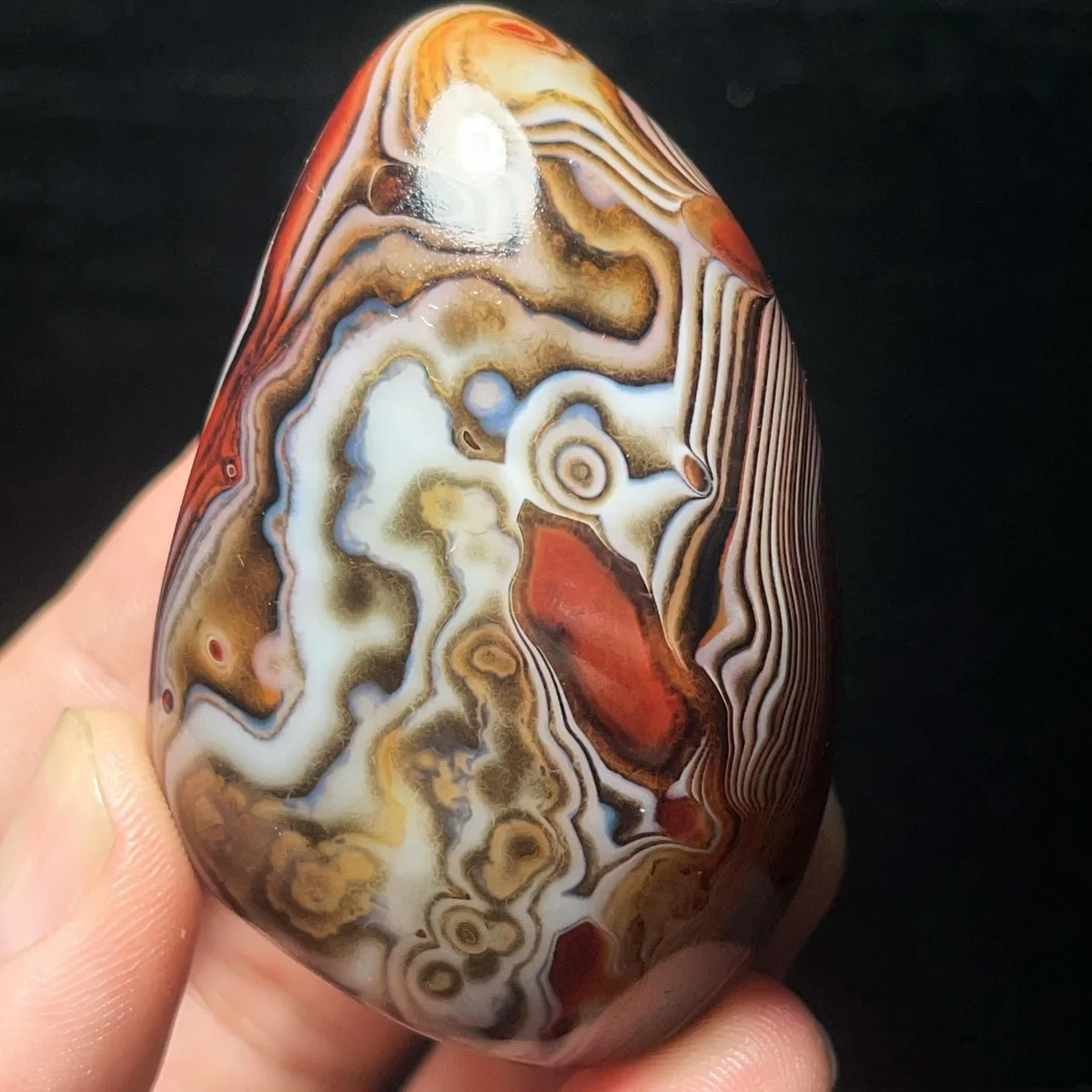 Large Banded Agate Jade Tone, Natural Banding, Polished Tumbled, Desk Decor, Crystal Collection, Table Display, Mineral Specimen