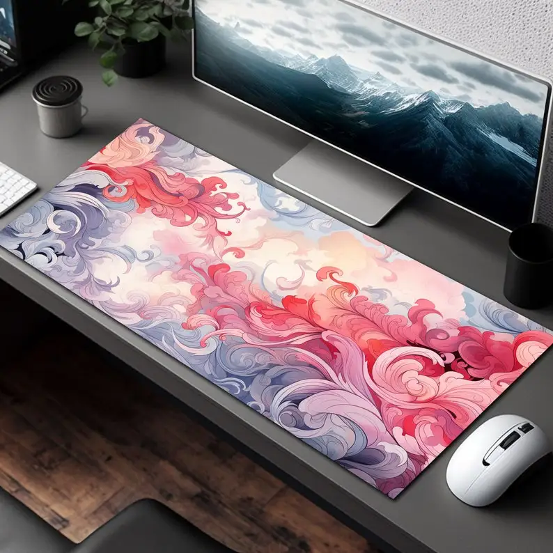 

Charming Pink Desktop Mat, Waterproof Desk Mat, Writing Desk Pad, Cute Desktop Decoration Kawaii Desk Pad Gaming Accessories