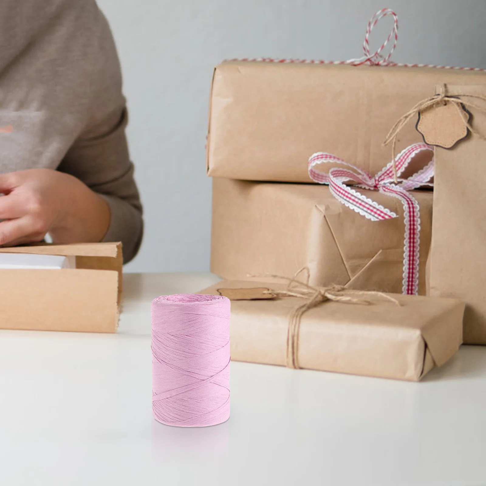 

Raffia Paper String Flat Decorative Cord For Christmas Diy Craft Bouquet Wrap Baking Bag Tie Packing Decoration Supply