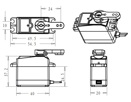 

Цифровой сервопривод DS3225 Pro с высоким крутящим моментом 25 кг, водонепроницаемый, с металлическим редуктором и бесколлекторным двигателем для радиоуправляемых моделей 1:8, 1:10, 1:12, краулеров, роботов, лодок