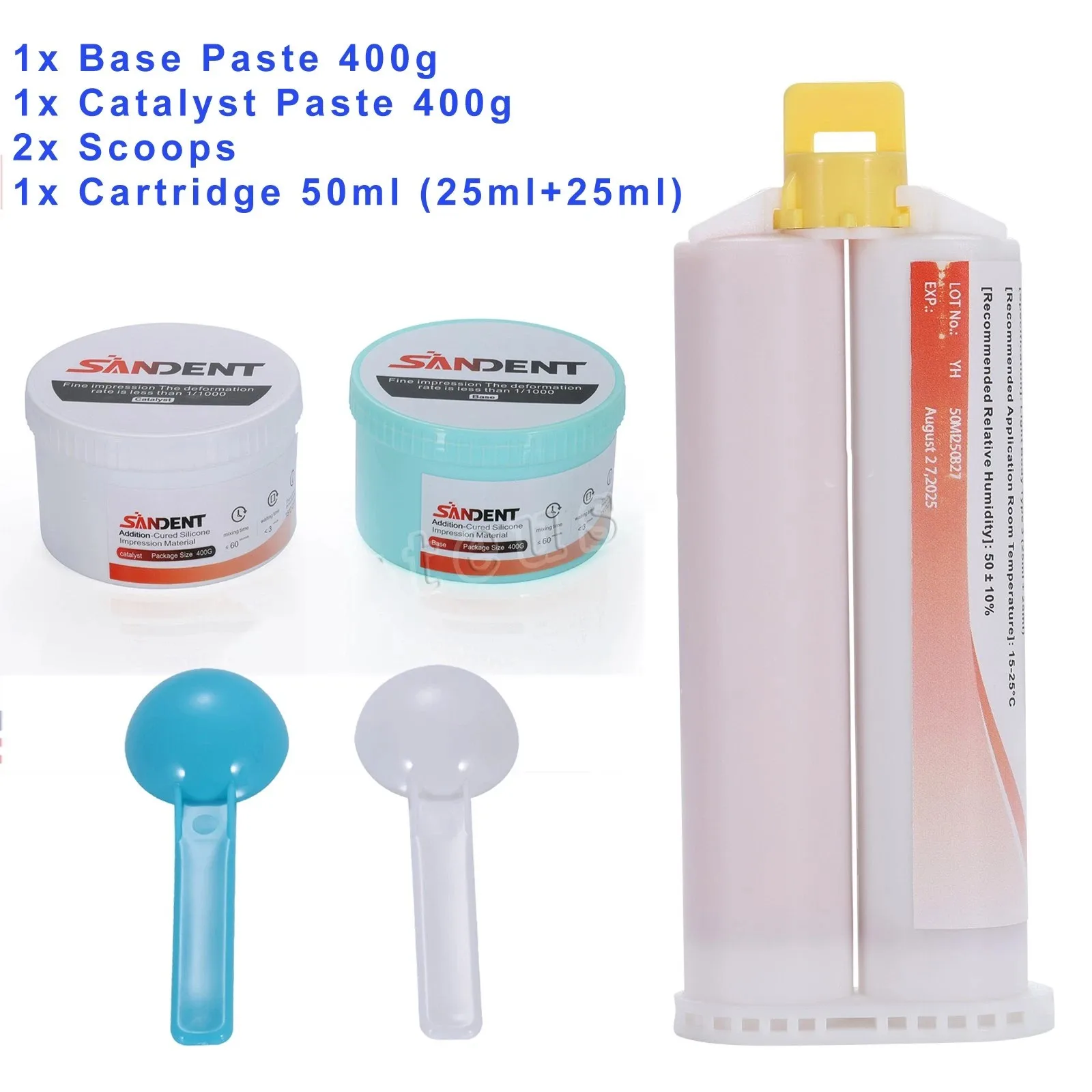 

VPS Dental Putty Impression Material Set Putty 800г + 50мл Wash