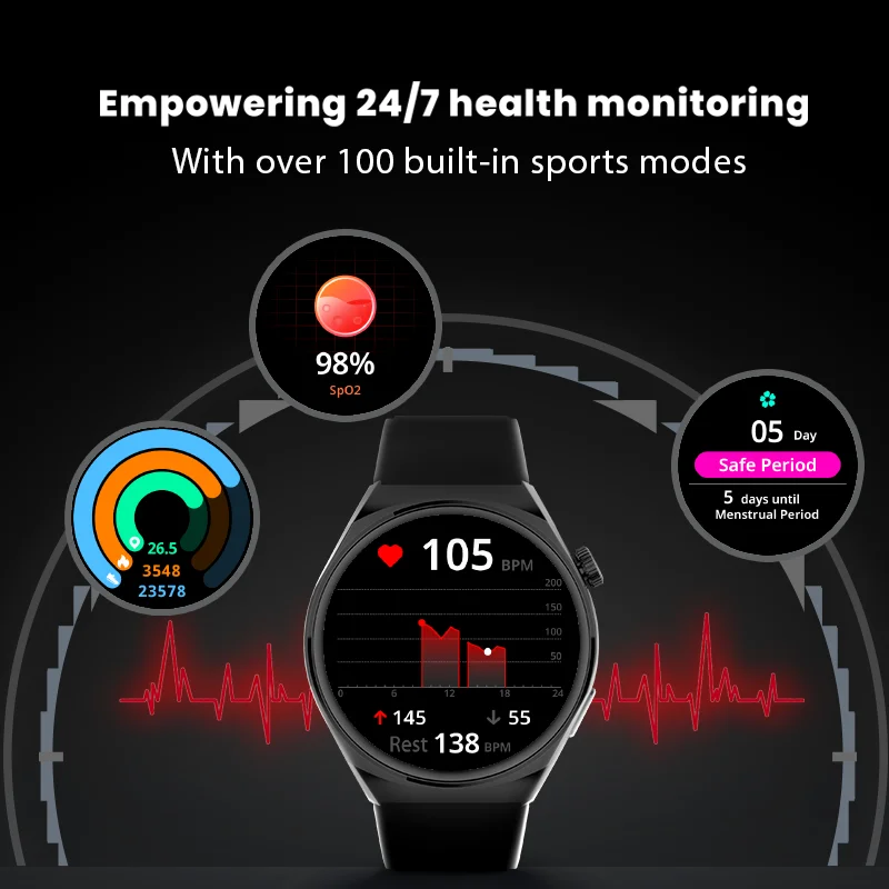 Black Shark Watch S1 SmartWatch 24H Health Monitoring 1.43 AMOLED Display 10 Days Battery Life 100+ Sport Model