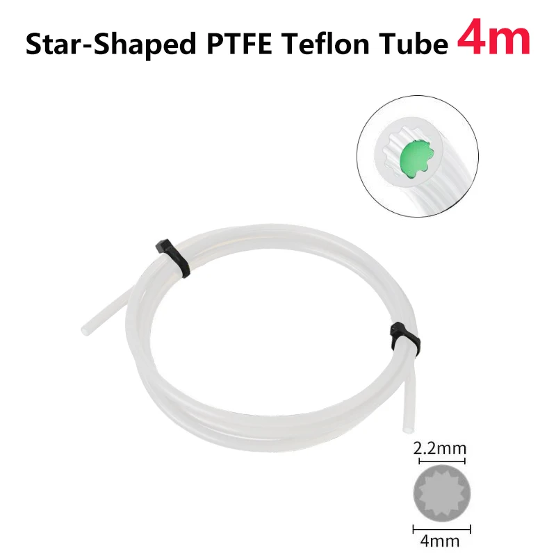 Neu Eingetroffenes Sternförmiges PTFE-Rohr mit Niedrigem Widerstand, Ultra-Glatter Fluss, Hitzebeständig, 1,75mm Teflon-Schlauch für 3D-Drucker, PTFE-Bowdenrohr